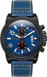 BREEZE Renegade Dual Time Blue Leather Strap 110852.3