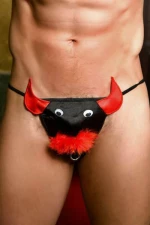 Bull Thong - Black & Red - OS
