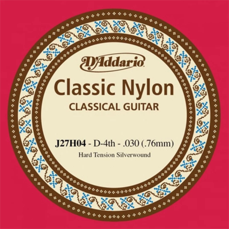 Daddario Classical Single Silver Wound Hard Tension D-4th .030