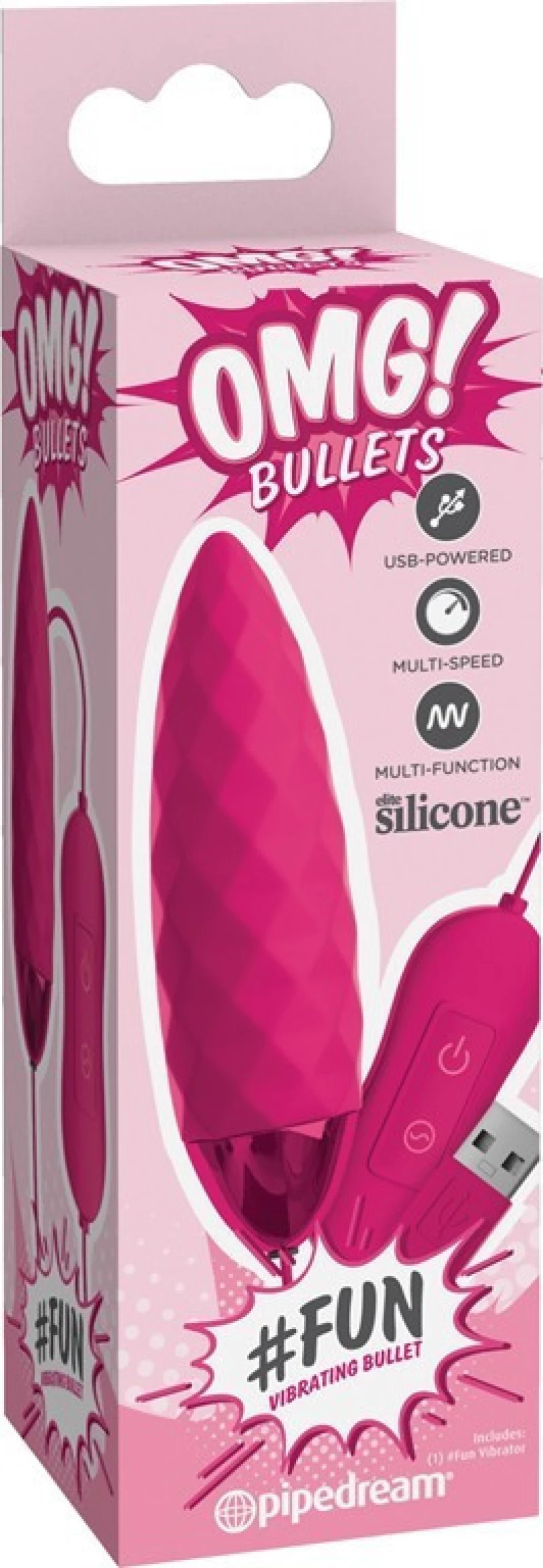 Pipedream Fun Vibrating Bullet Fuchsia 8cm