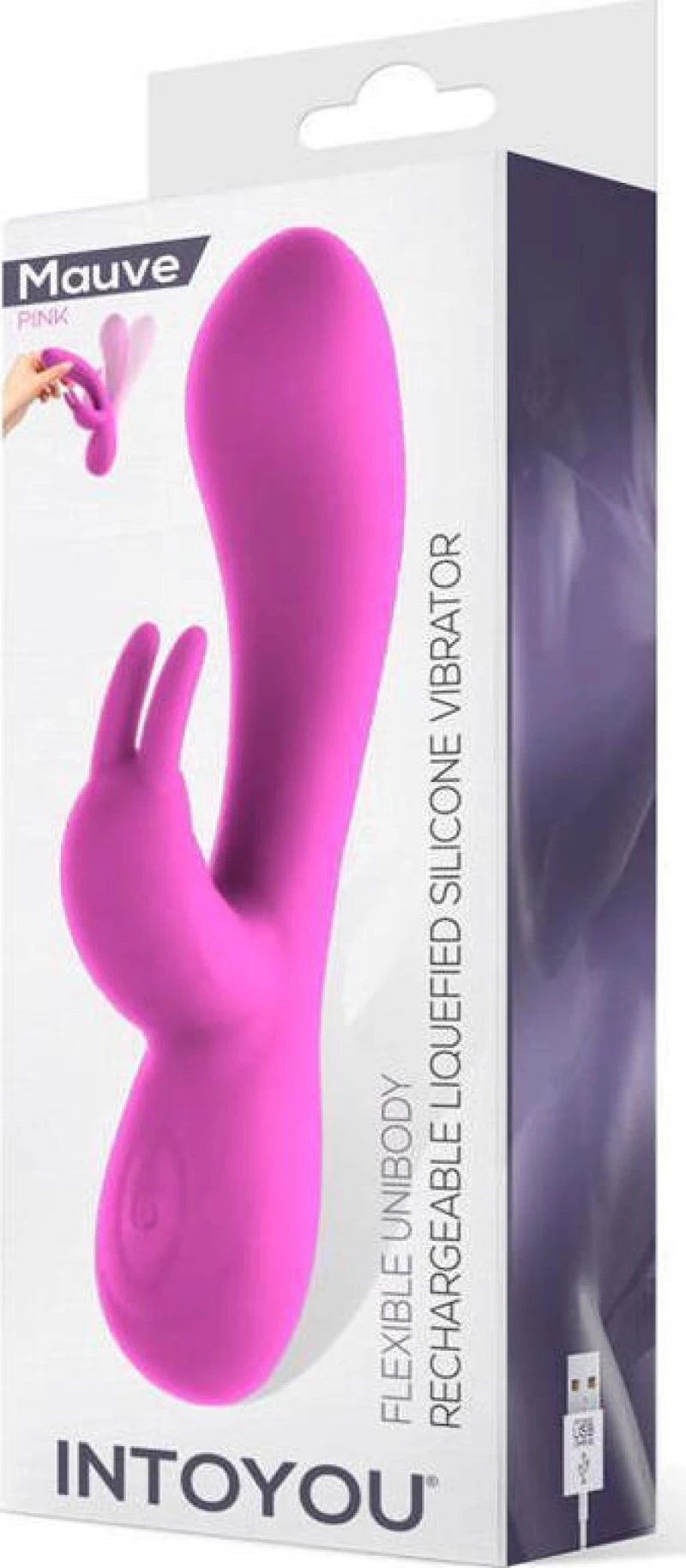 Mauve Unibody Liquefied Silicone Vibe USB Pink