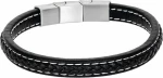 Βραχιόλι Senza Men'S Steel Leather Strap - Ssd4258Bk Ssd4258Bk