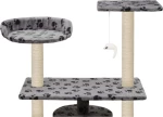 vidaXL Δέντρο Γάτας Με Τύπωμα Πατούσες Γκρι 70x45x95cm