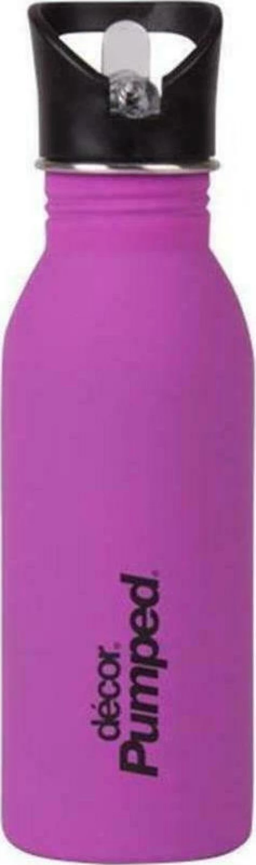 Decor, Μεταλλικό Ανοξείδωτο Παγουράκι, με Καλαμάκι, Χρώμα Μώβ matte, 500ml.