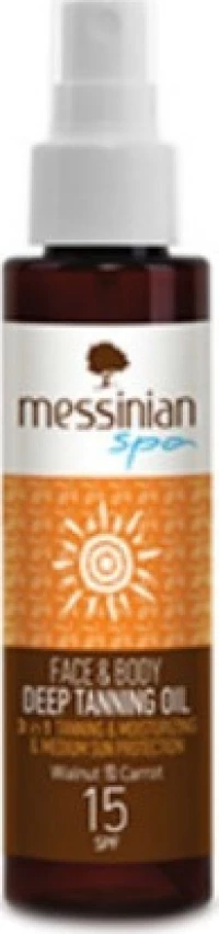 Messinian Spa Deep Tanning Oil Walnut & Carrot SPF15 100ml