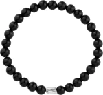 Χειροποίητο Βραχιόλι Onyx με Ασημένια Στριφτή Σαρνιέρα