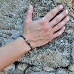 Χειροποίητο Βραχιόλι Hematite με ασημένιο στοιχείο