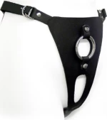 BDSM Ζώνη-strap on από δέρμα με δυο τρύπες