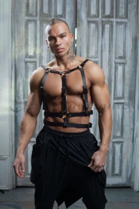 BDSM Δερμάτινο αντρικό μπούστο