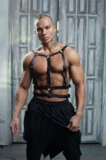 BDSM Δερμάτινο αντρικό μπούστο