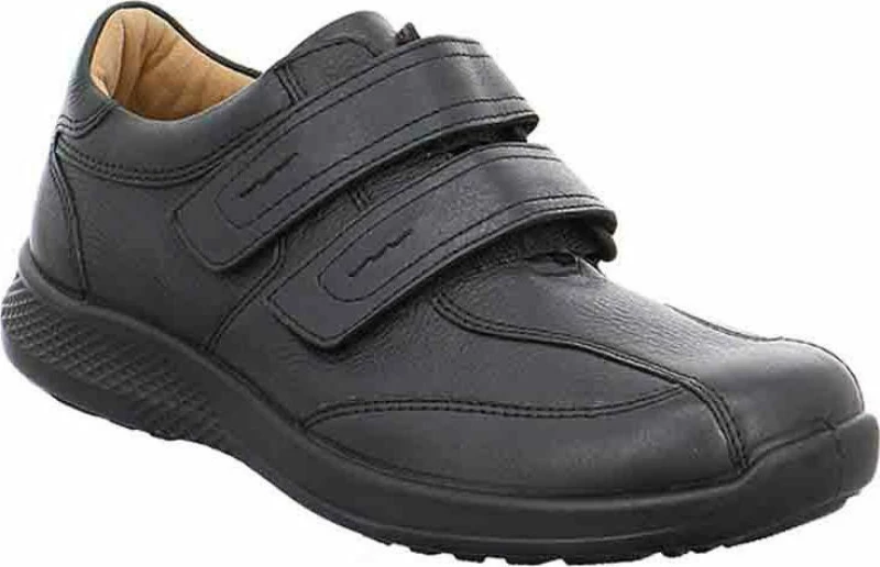 Jomos 32220626000 Ανατομικό Δερμάτινο Comfort Casual Μαύρο