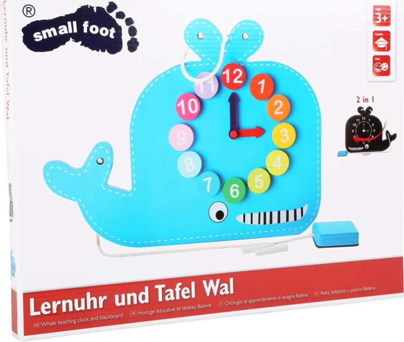 Small Foot Εκμάθηση Ρολογιού & Μαυροπίνακας Whale