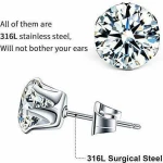 ΣΚΟΥΛΑΡΙΚΙ AΣΗΜΕΝΙΟ ZIRCON ΛΕΥΚΟ 6MM