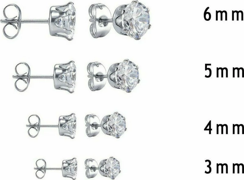 ΣΚΟΥΛΑΡΙΚΙ AΣΗΜΕΝΙΟ ZIRCON ΛΕΥΚΟ 6MM
