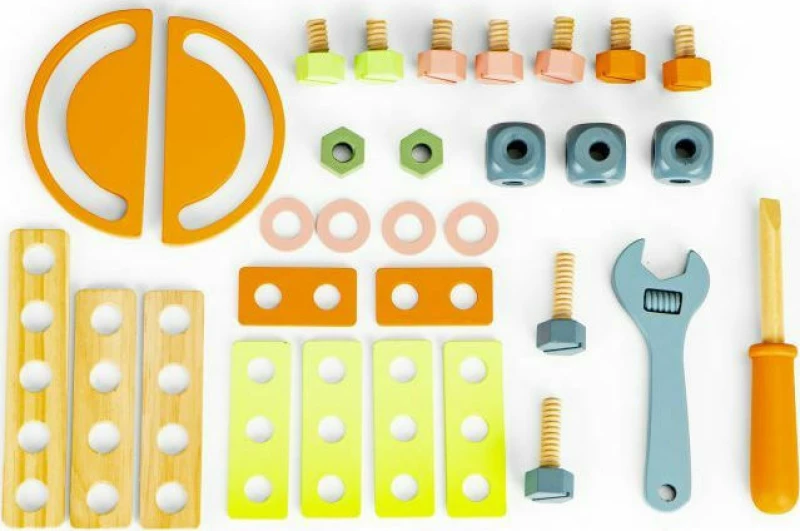 Ecotoys Ξύλινη Εργαλειοθήκη με Πολύχρωμα Εργαλεία
