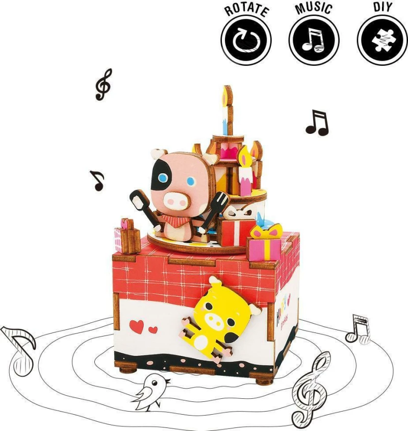 Robotime Diy Music Box Happy Birthday