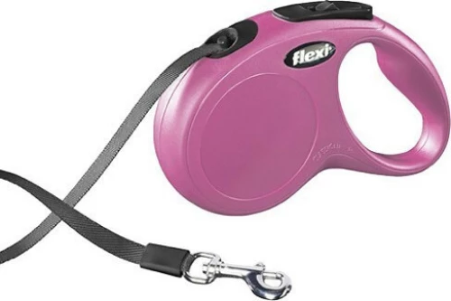 Flexi New Classic S Tape 5m έως 15kg (Ροζ)