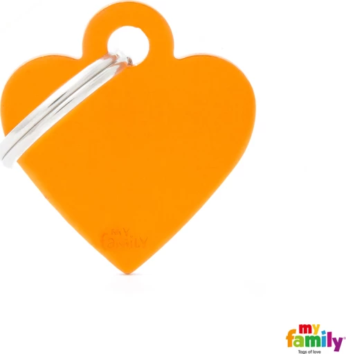 My Family Basic Ταυτότητα Καρδιά Πορτοκαλί 3x2cm
