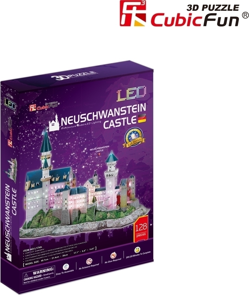 Πάζλ 3D L174h Neuschwanstein Castle With Led 128τμχ