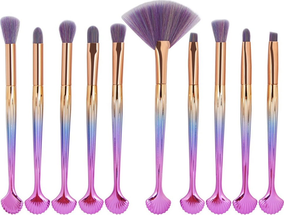 ΣΕΤ ΠΙΝΕΛΑ ΜΑΚΙΓΙΑΖ - SHEEL PROFESSIONAL WOMEN MAKEUP BRUSH SET 10 ΤΕΜΑΧΙΩΝ (MULTICOLOR/GOLD/RED)