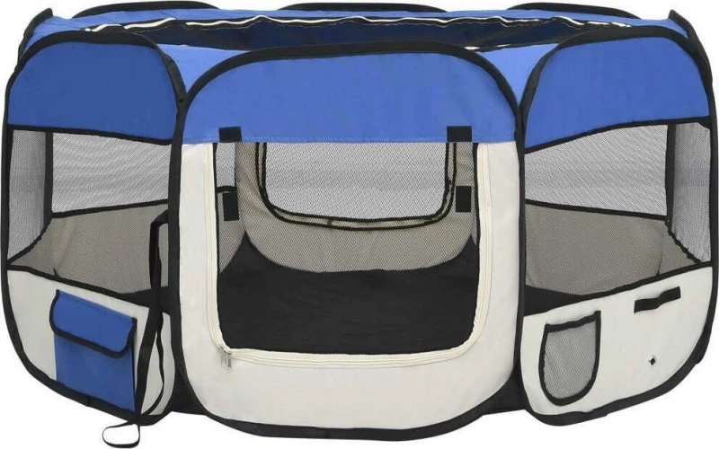 vidaXL Πάρκο Σκύλου Πτυσσόμενο Μπλε 125x125x61cm