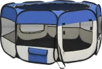 vidaXL Πάρκο Σκύλου Πτυσσόμενο Μπλε 125x125x61cm