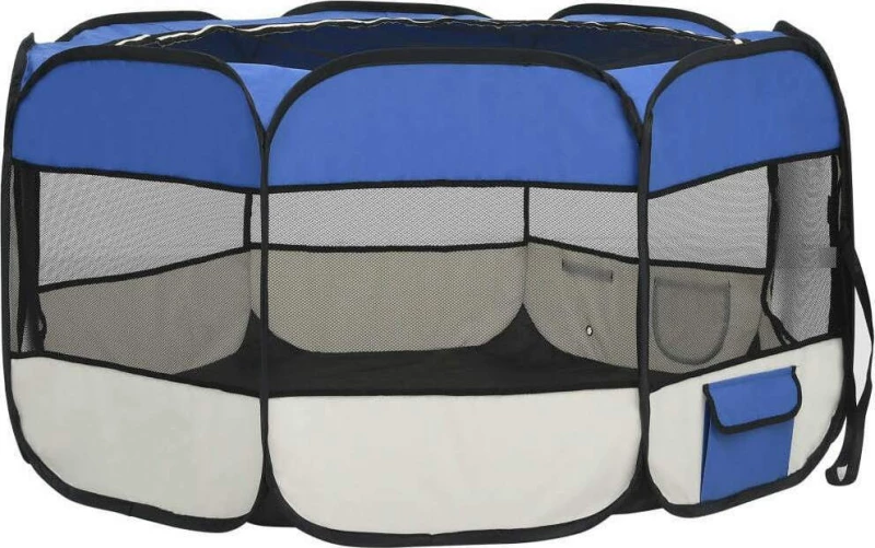 vidaXL Πάρκο Σκύλου Πτυσσόμενο Μπλε 125x125x61cm