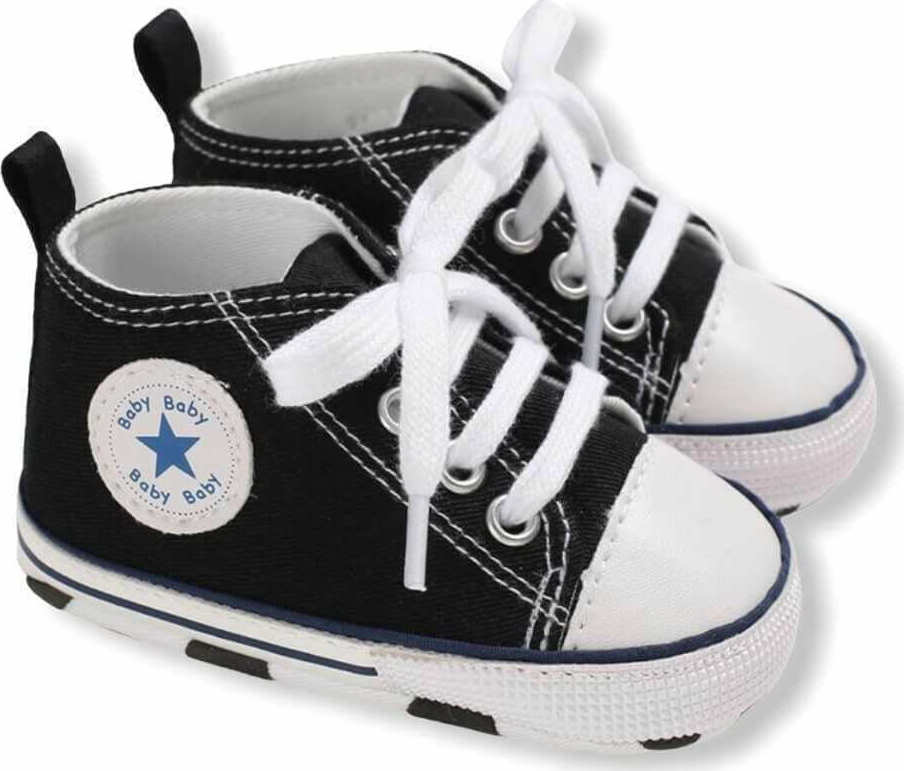 Baby Pre Walker Shoes "Baby Star" - Black