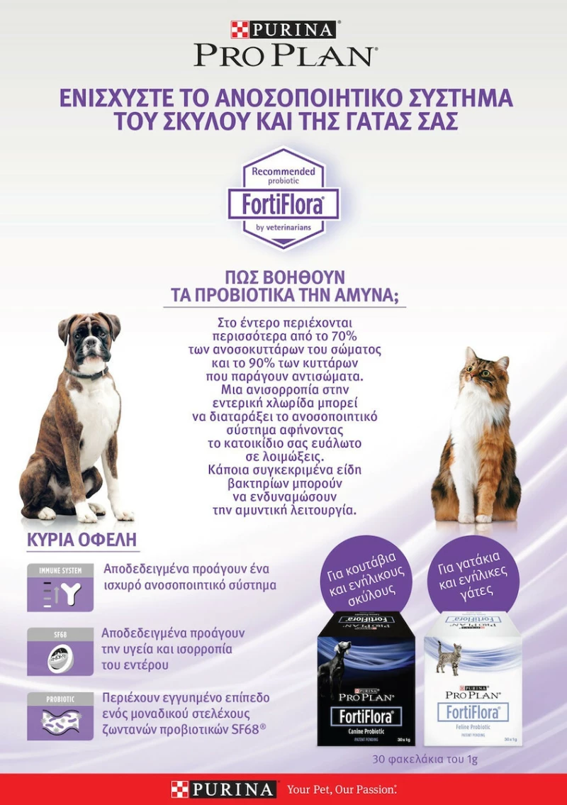 Purina Pro Plan Veterinary Diets Fortiflora Διατροφικό Συμπλήρωμα για Σκύλους 1gr