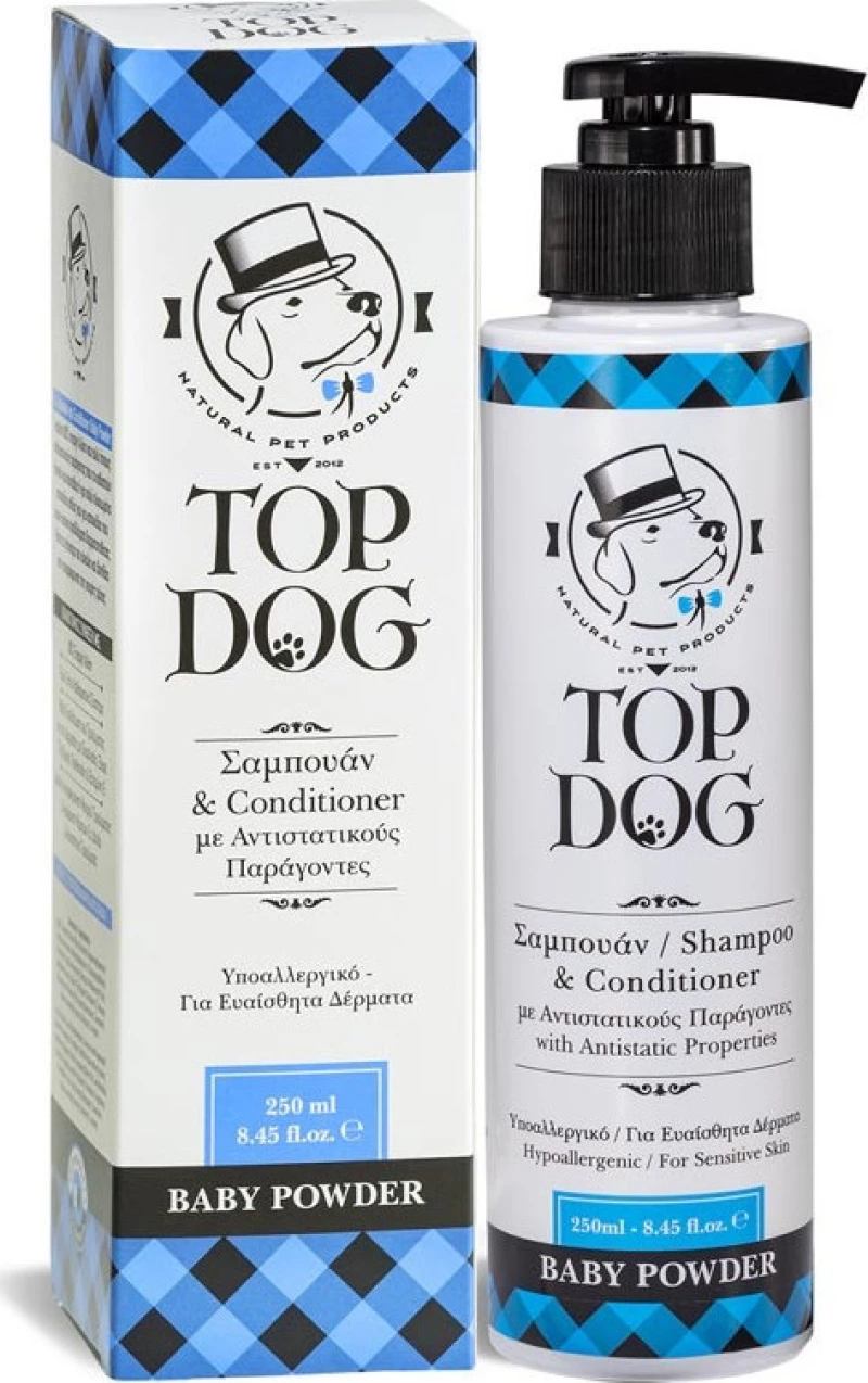 Top Dog Σαμπουάν & Conditioner Υποαλλεργικό Baby Powder 250ml