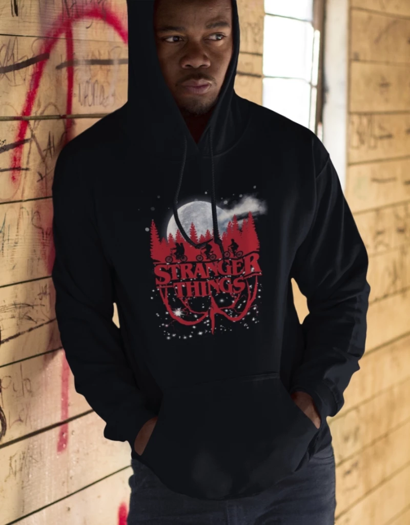 Stranger Things Upside Down Hoodie - BLACK