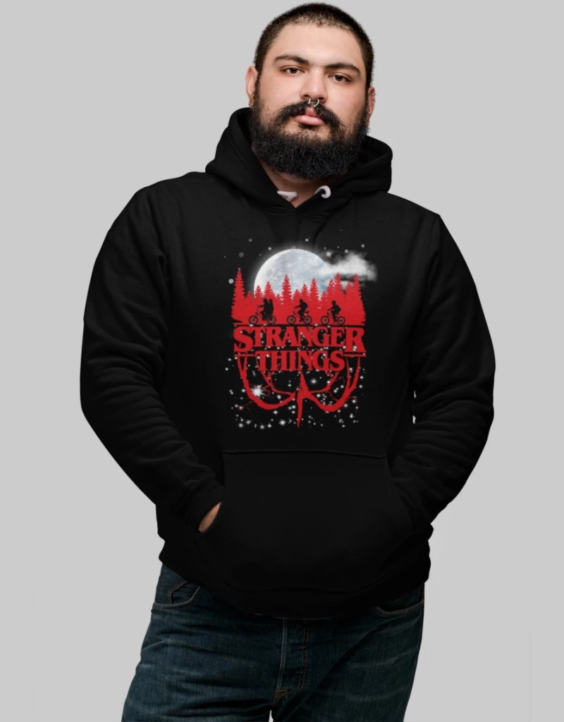 Stranger Things Upside Down Hoodie - BLACK