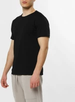 The Project Garments Slim Fit Pocket Crew Neck T-Shirt Black