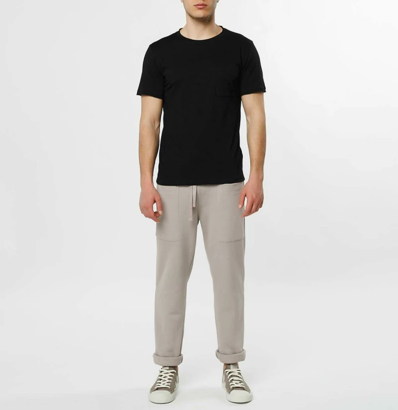 The Project Garments Slim Fit Pocket Crew Neck T-Shirt Black