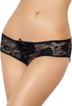 Black Crotchless Open Crotch Lace Thongs
