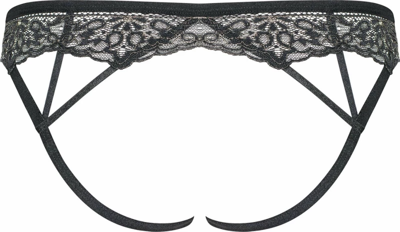 Obsessive Meshlove Lacy Crotchless Panties Black