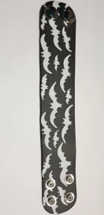 HANDMADE BAT PRINT LEATHER WRISTBAND