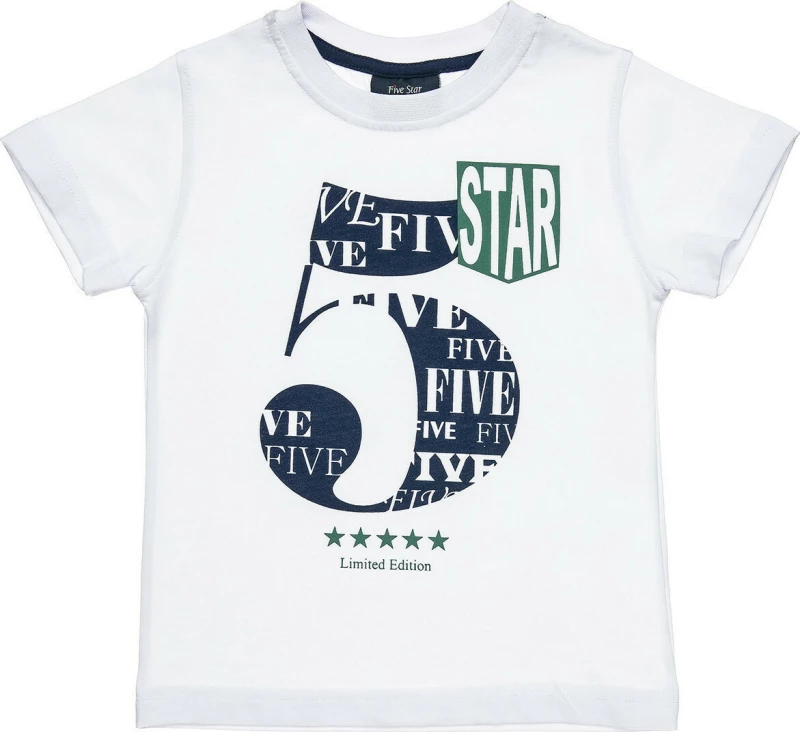 Σετ Five Star μπλούζα με τύπωμα και βερμούδα