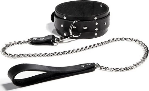 BDSM Περιλαίμιο με λουρί από δέρμα