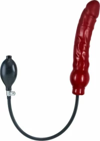 Inflatable Solid Dildo - Red L