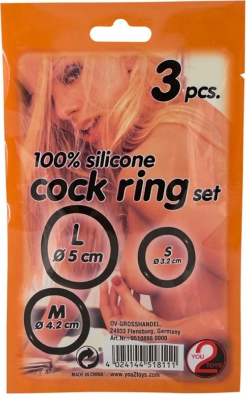 You2Toys Silicone Cock Ring Set Black