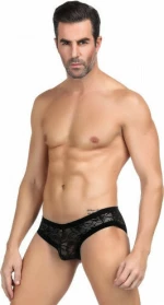 Floral Lace Briefs Black