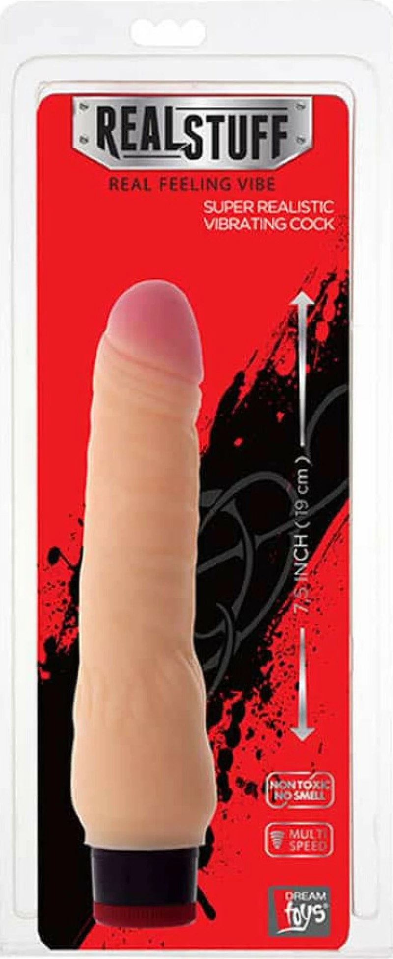 Dream Toys Real Stuff Super Realistic Vibrating Cock 19cm Flesh