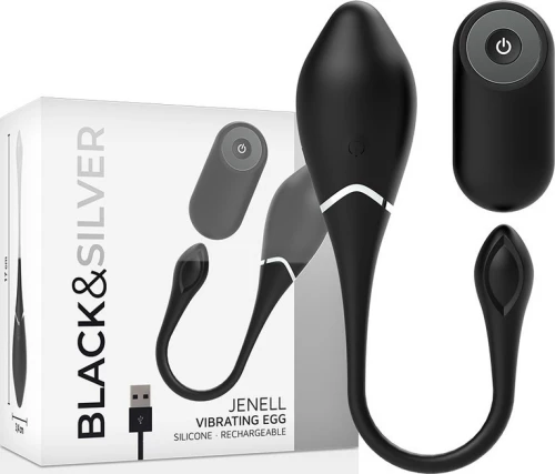 Black & Silver Jenell Rechargeable Vibrating Egg