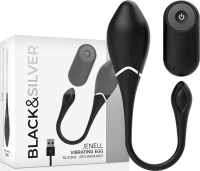 Black & Silver Jenell Rechargeable Vibrating Egg