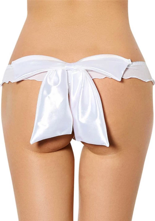 Sexy Mesh Big Bow Ruffled Thong