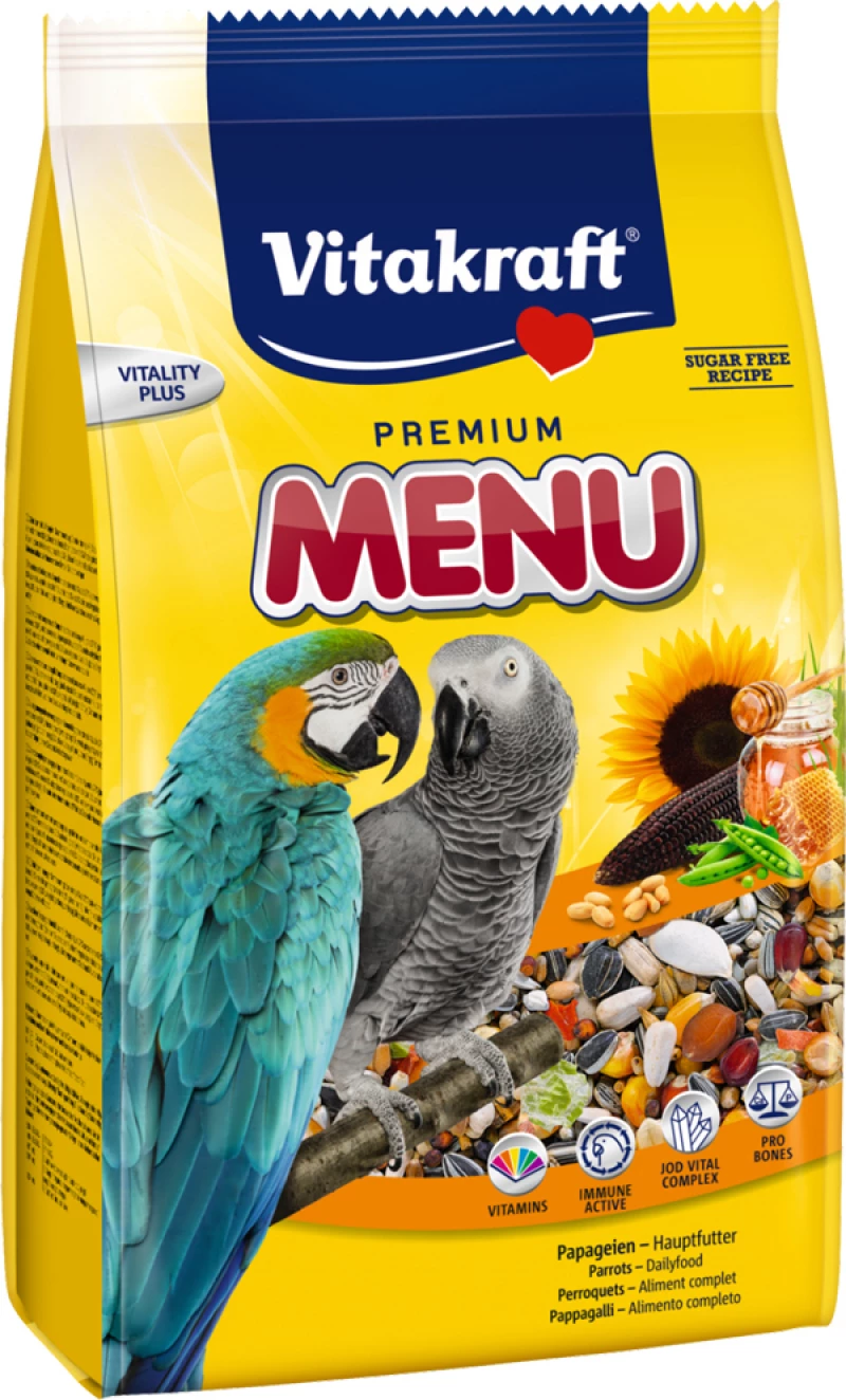 Vitakraft Premium Menu με Μέλι για Μεγάλους Παπαγάλους 1kg