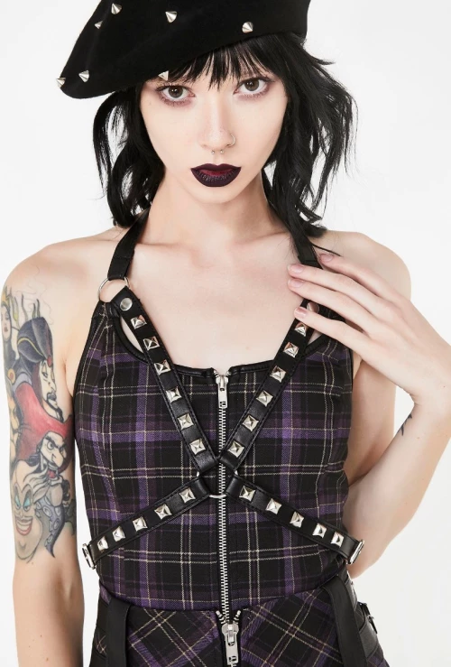 Suzie Harness Top [TARTAN]