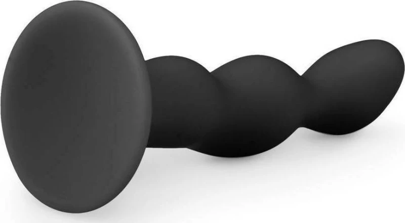 Easytoys Ribbed Silicone Dildo Black 12cm