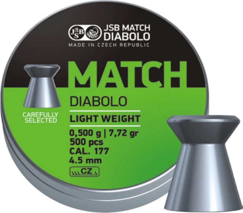 JSB Match Diabolo Match Diabolo Light Weight 500pcs 4.5mm